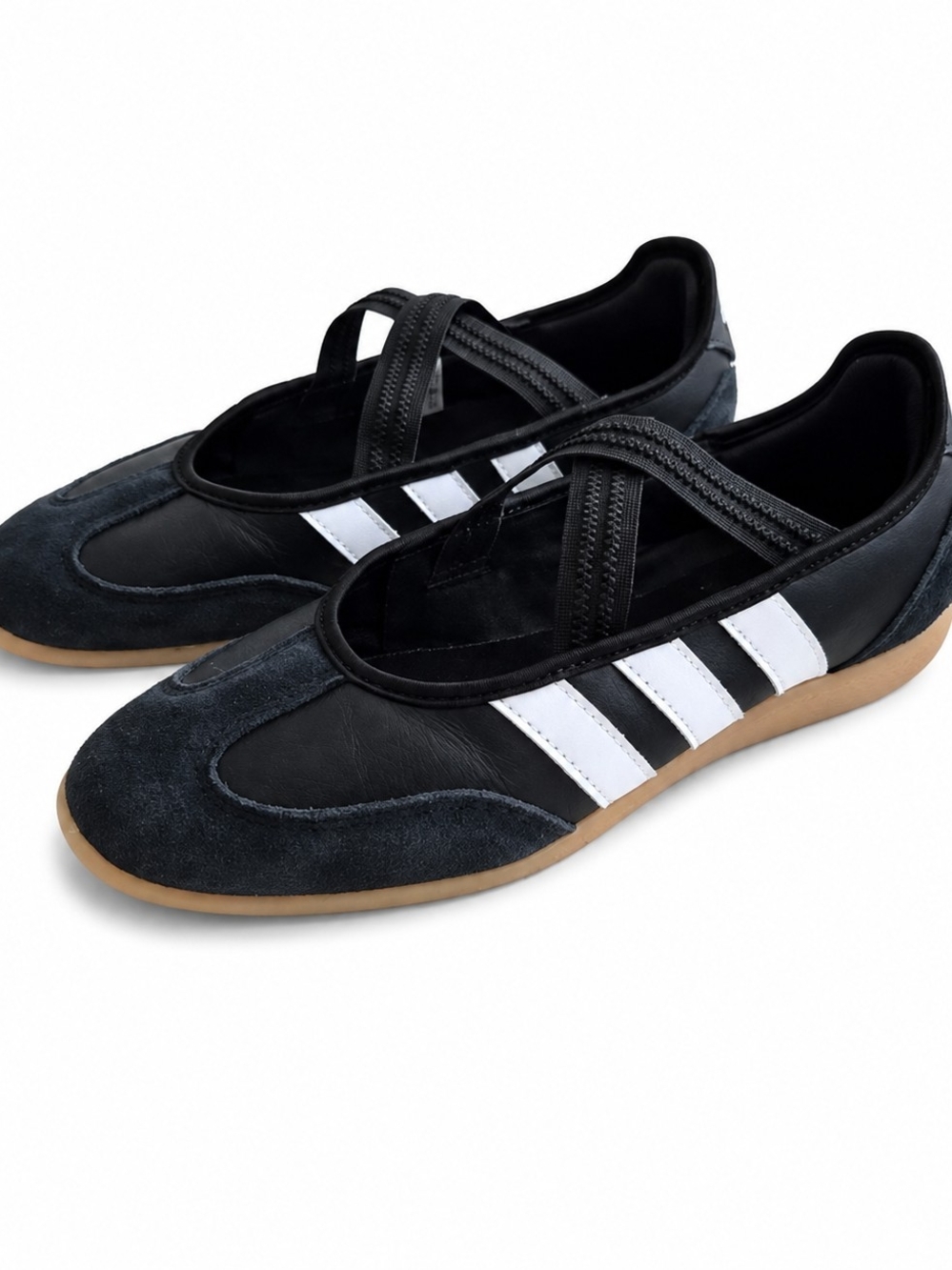 Adidas Barreda Mary Jane Shoes Black White Gum Ballet Sneakers Size 9